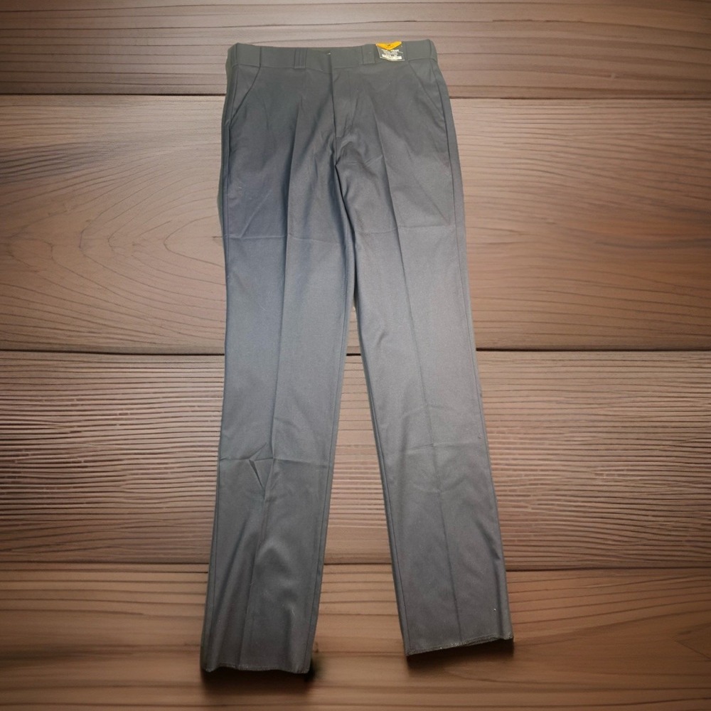 Ryno Gear Men's Navy Dress Pants Size 36 NWT Stretch Uniform Flat Front Unhemmed